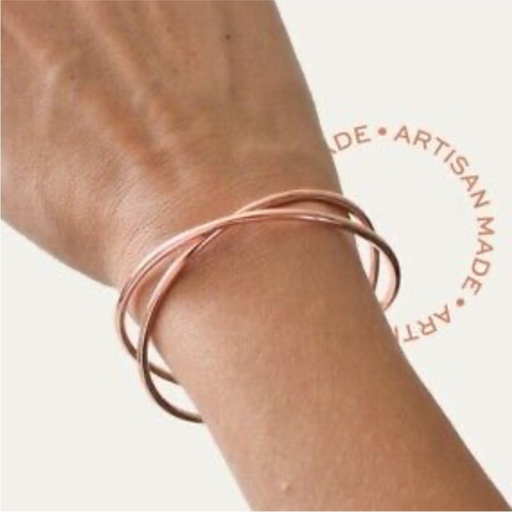 Tribe Alive Rose Gold Criss-Cross Bangle Cuff